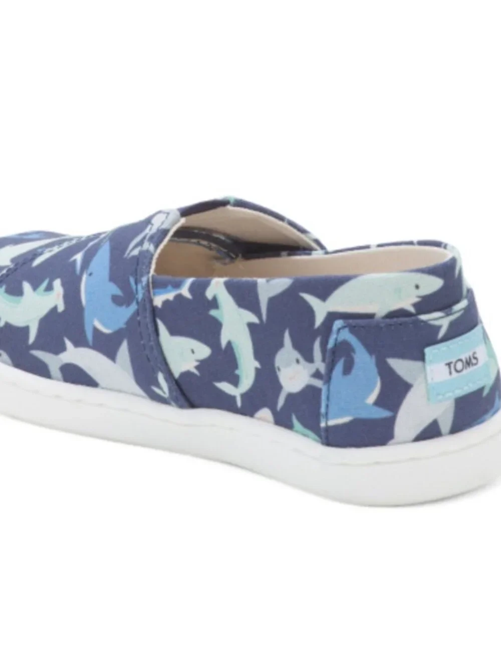 NWT Toms  Baby Boys Tiny Alpargata Shark Belmont Slip On Shoes